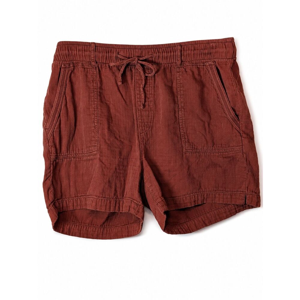 Old Navy Rust 100% Cotton Pull-on Shorts Large Drawstring Summer Casual